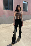 RUI hollow knitted half skirt RSS23KN13 ONYX black